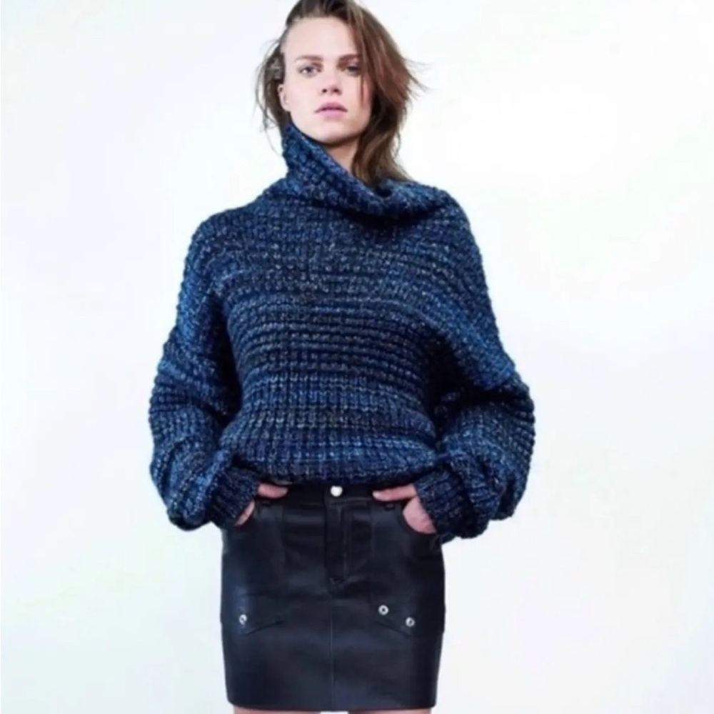 Zadig & Voltaire Sweater Milord Mix Cowl Chunky Knit Pullover small